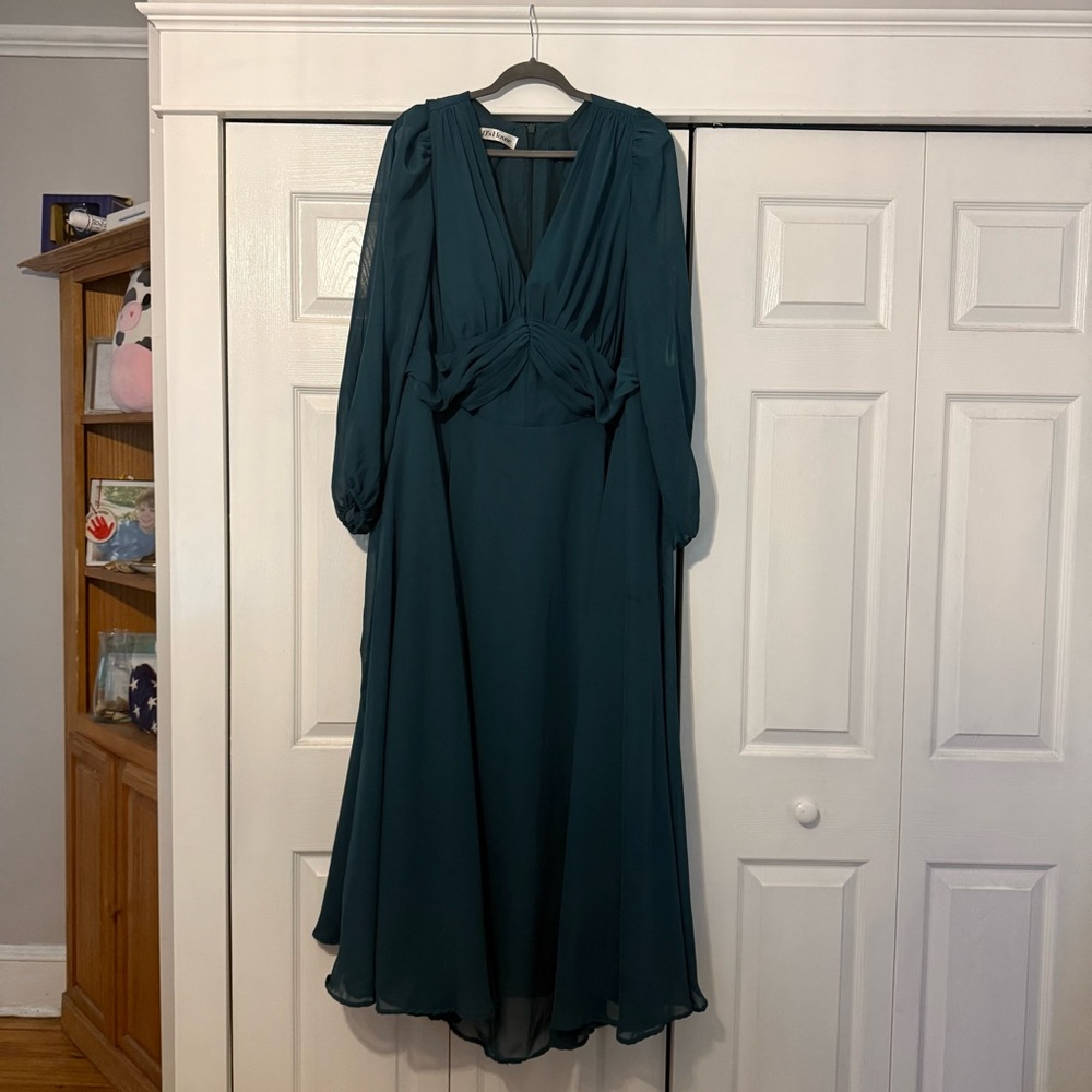 A-line V-Neck Floor-Length Chiffon Bridesmaid Dress
